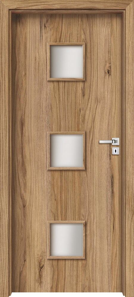 Usa interior INVADO Salerno, cu geam, stanga, MDF, 64.4 x 204 cm, maro