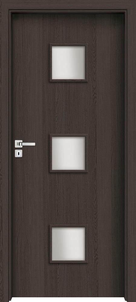 Usa interior cu geam, antracit, dreapta, MDF, 206,3 x 77,6 Cm, toc inclus  Salerno