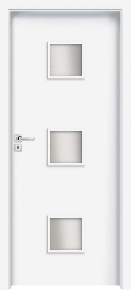 Usa interior INVADO Salerno, cu geam, dreapta, MDF, 74.4 x 204 cm, alb