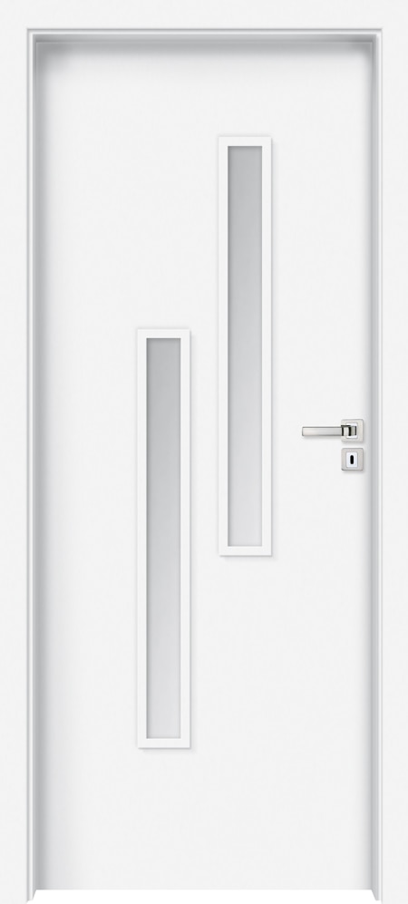 Usa interior INVADO Strada, cu geam, stanga, MDF, 64.4 x 204 cm, alb