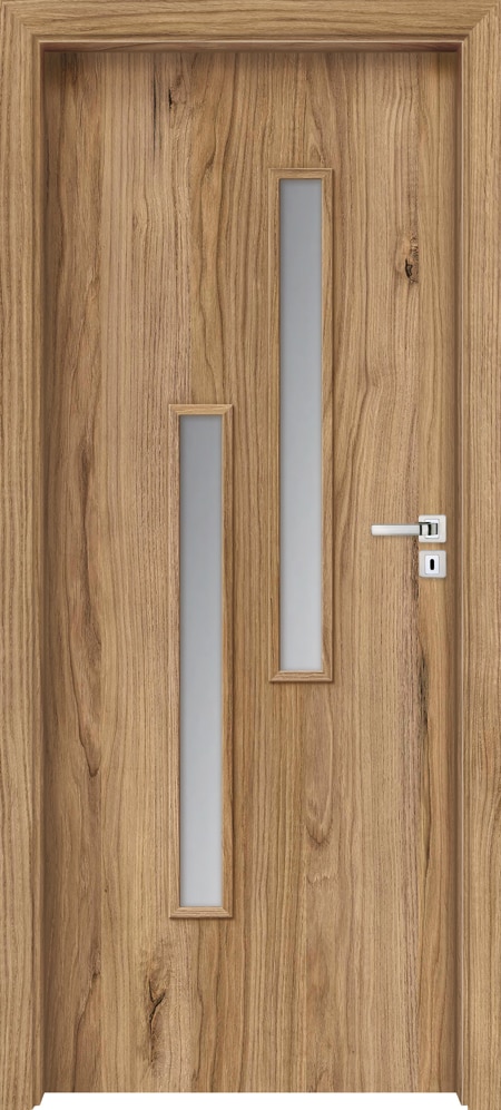 Usa interior INVADO Strada, cu geam, dreapta, MDF, 74.4 x 204 cm, maro