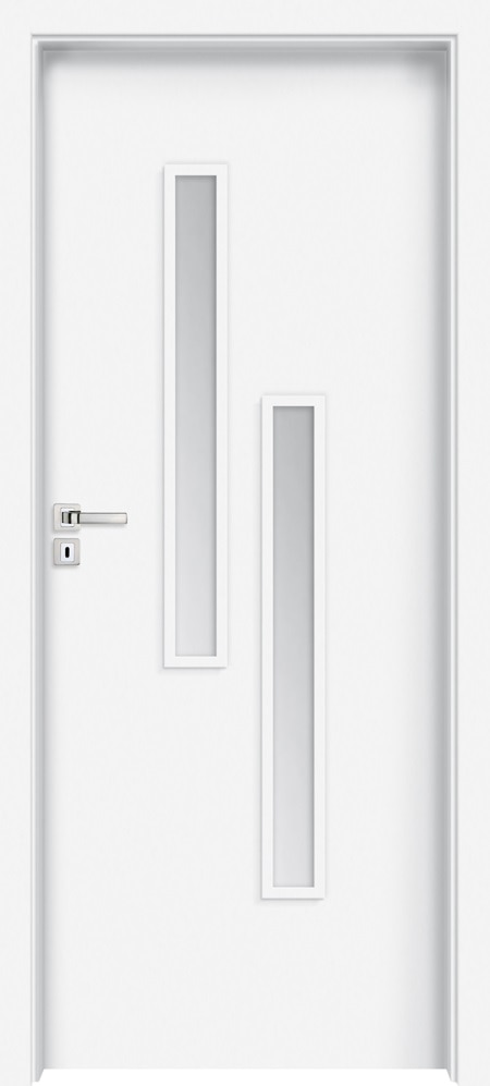 Usa interior INVADO Strada, cu geam, dreapta, MDF, 74.4 x 204 cm, alb