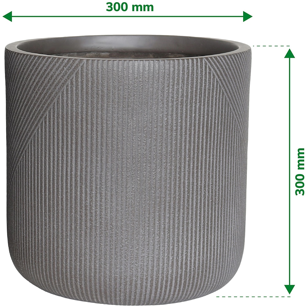 Ghiveci flori VERVE, lut, D 30 cm, gri