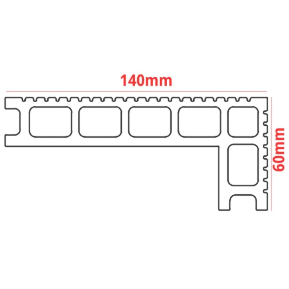 Profil coltar inchidere, WPC, 2200 x 140 x 60 mm, maro inchis