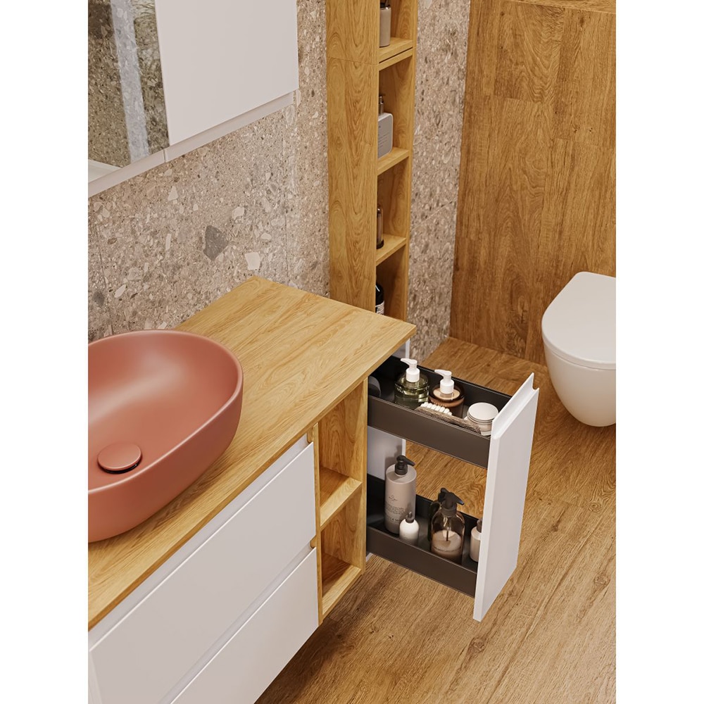 Lavoar pe blat CERSANIT Moduo K116-131, ceramica, 50 x 35.5 x 15 cm, caramiziu