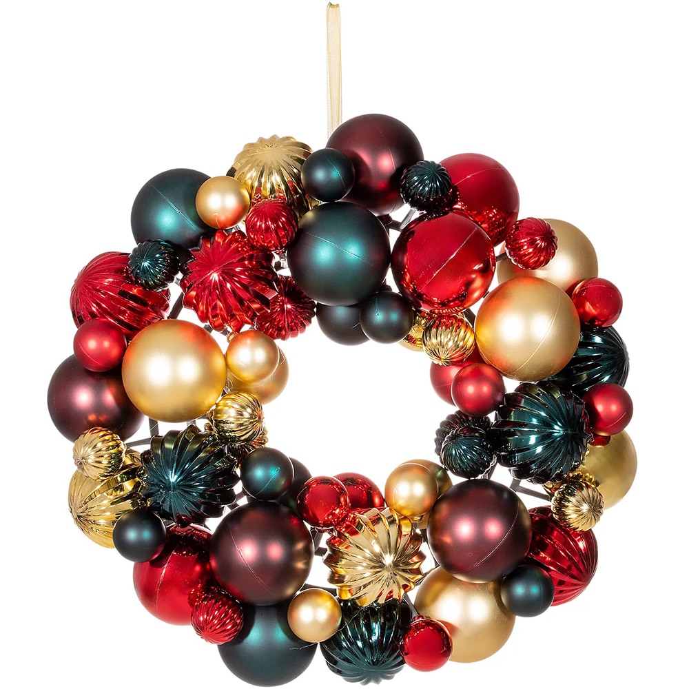 Coronita din Globuri, D30 cm, plastic, multicolor