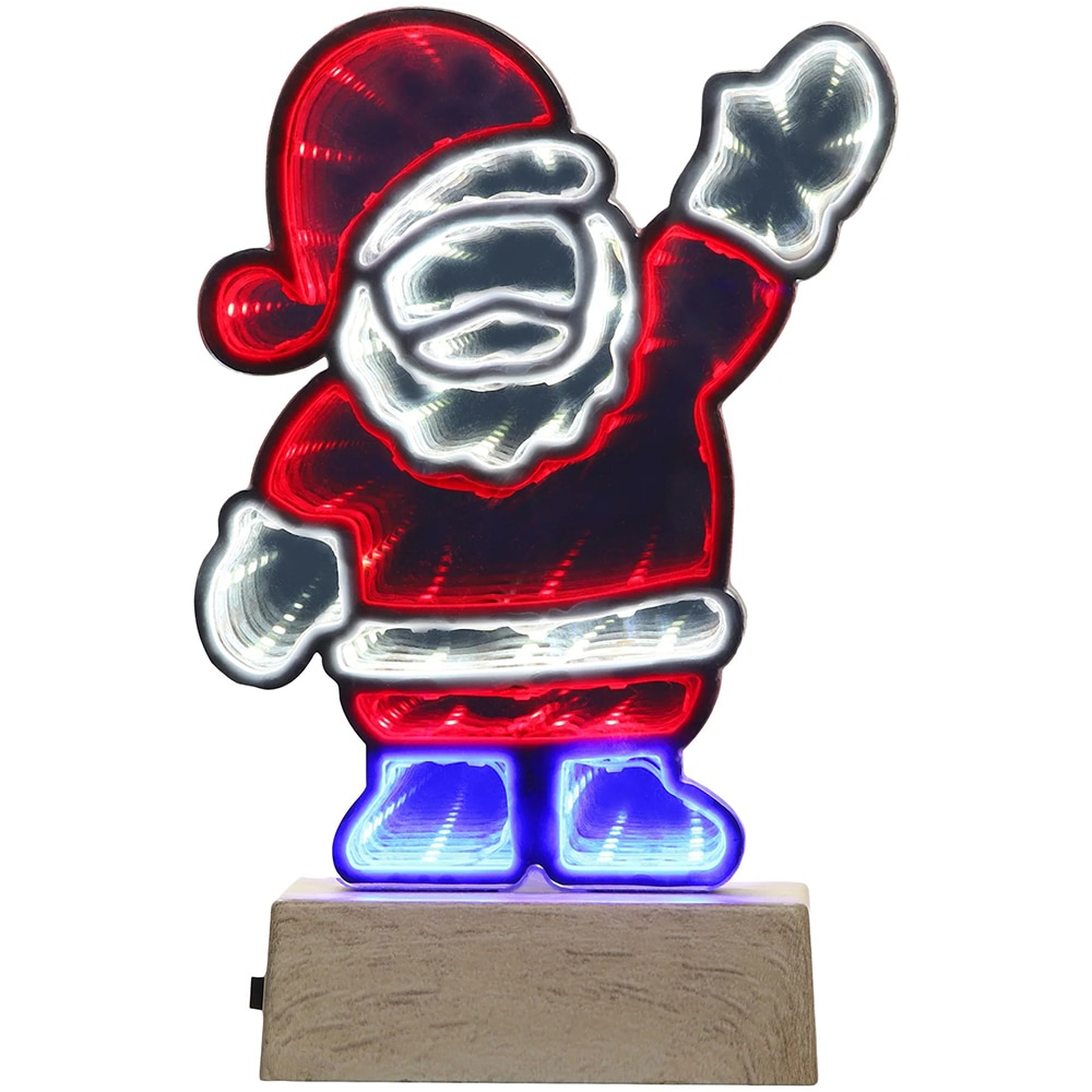 Decoratiune Mos Craciun 92 LED-uri, 12.5 x 19 cm, plastic, multicolor