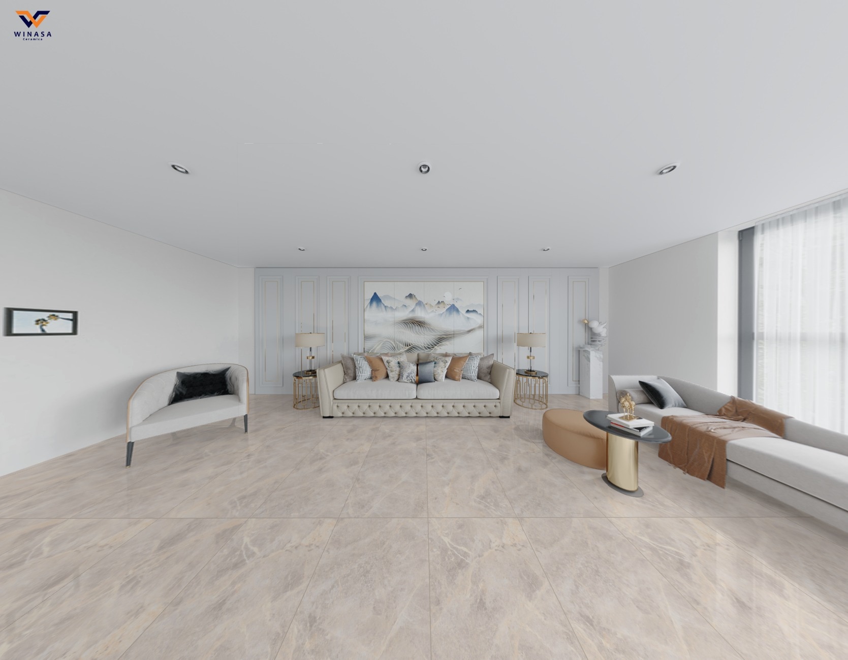 Gresie interior/exterior Stark Crema Glossy, crem, 120 x 60 cm, 1,44 mp/cutie