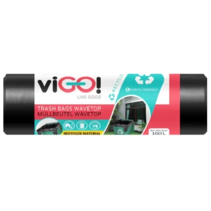 Saci menajeri VIGO Standard, cu manere, 10 bucati, 160 l, negru