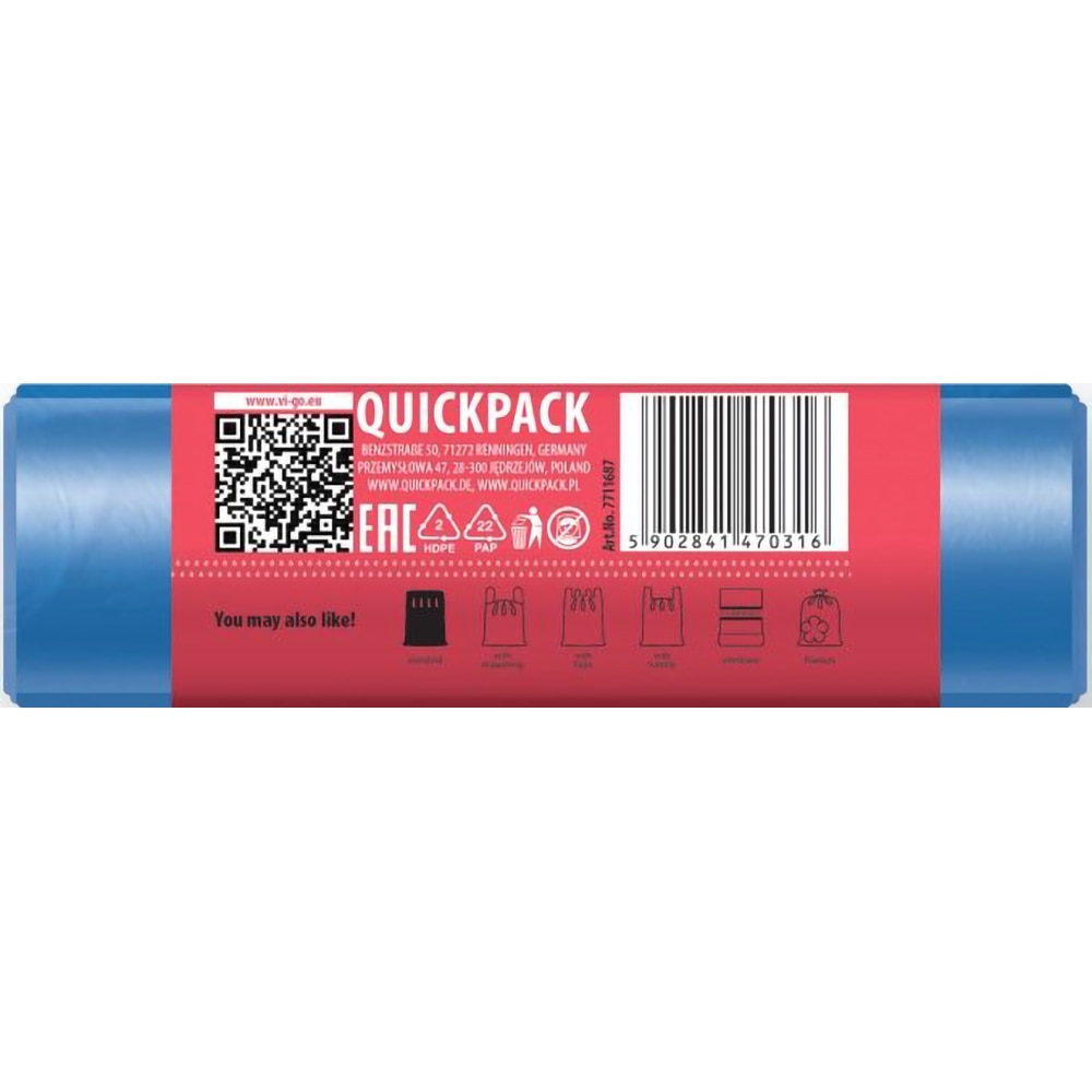 Saci menajeri VIGO Standard, 28 bucati, 60 l, albastru