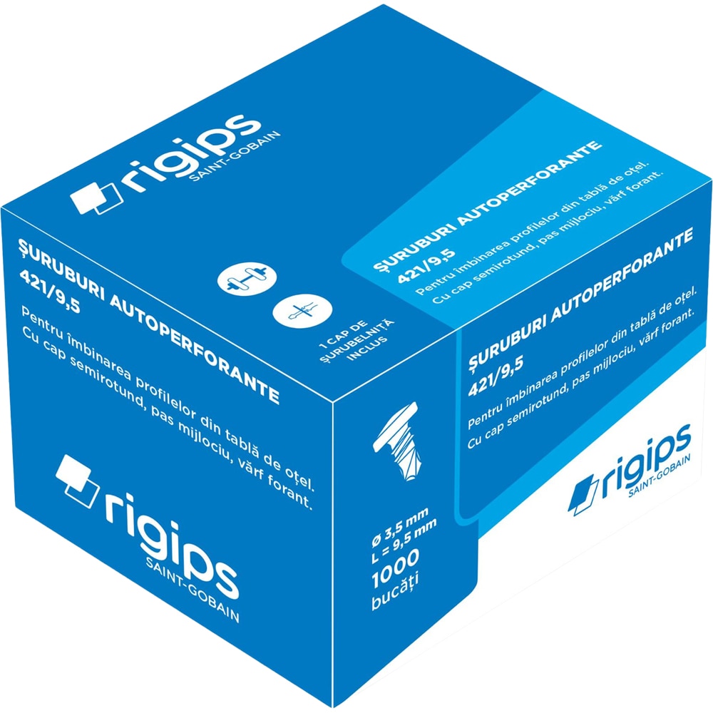 Surub autoperforant RIGIPS 421, 3.5x9.5mm, 1000 bucati
