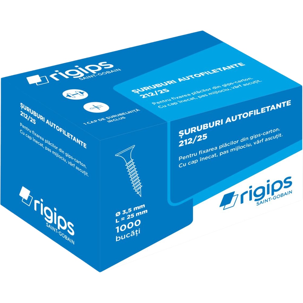 Surub autofiletant RIGIPS 212, 3.5x25mm, 1000 bucati