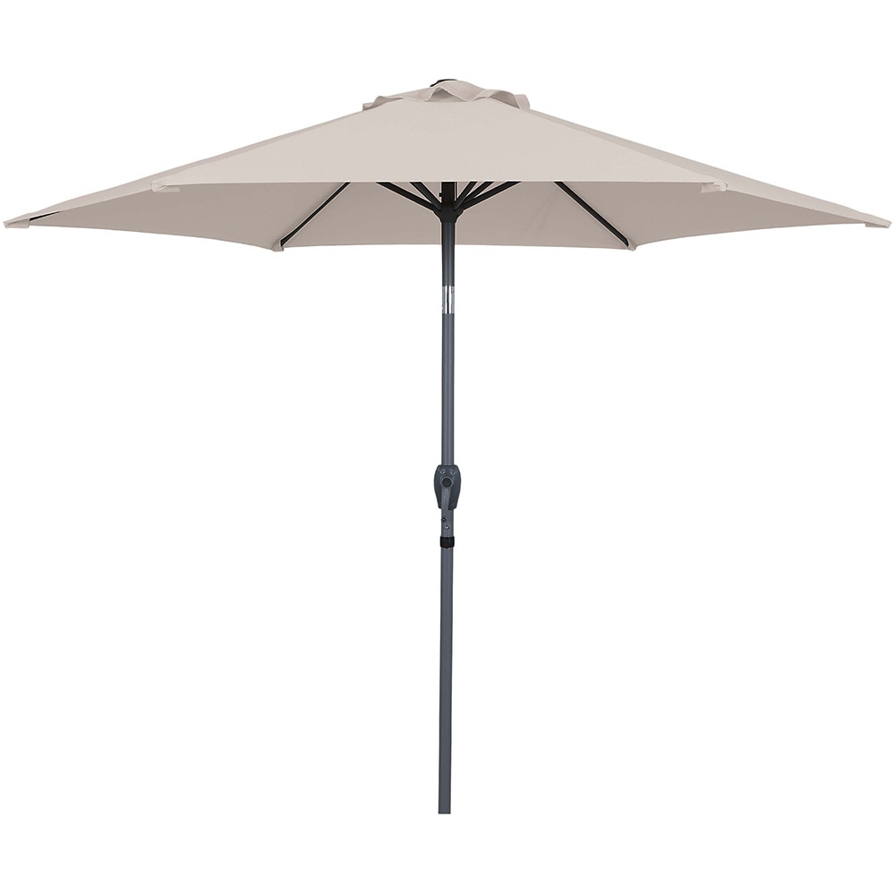 Umbrela gradina inclinabila GOODHOME Kasane, 2.5 m, UPF30, deschidere tip manivela, aluminiu si poliester, bej