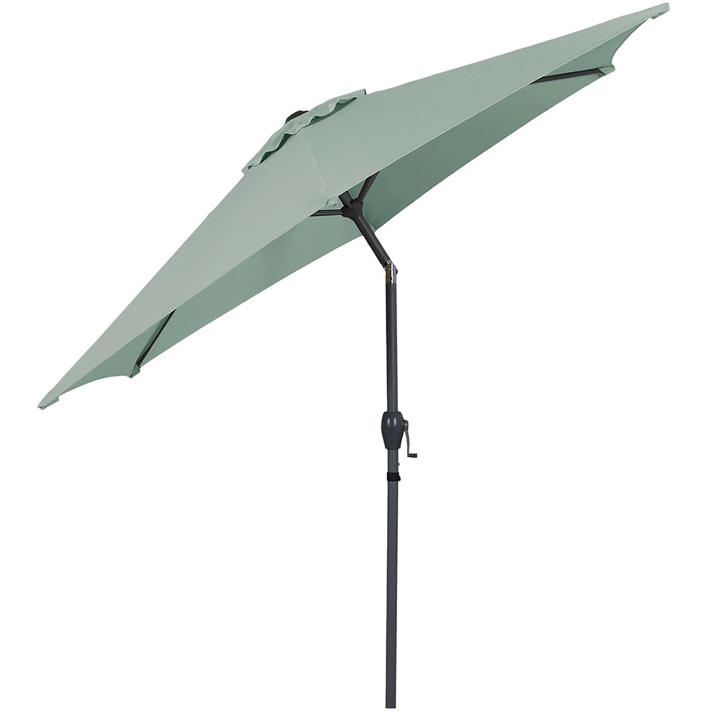 Umbrela gradina inclinabila GOODHOME Kasane, 2.5 m, UPF30, deschidere tip manivela, aluminiu si poliester, turcoaz