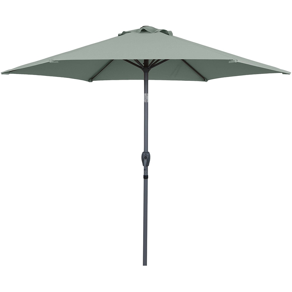 Umbrela gradina inclinabila GOODHOME Kasane, 2.5 m, UPF30, deschidere tip manivela, aluminiu si poliester, turcoaz