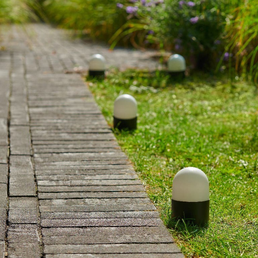 Set 4 lampi solare Bollard Stake, IP44, negru