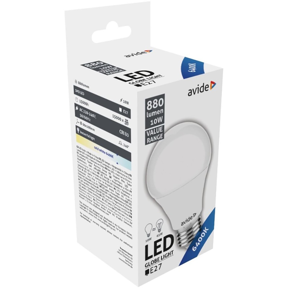 Bec LED AVIDE, E27, 10W, 880lm, lumina rece