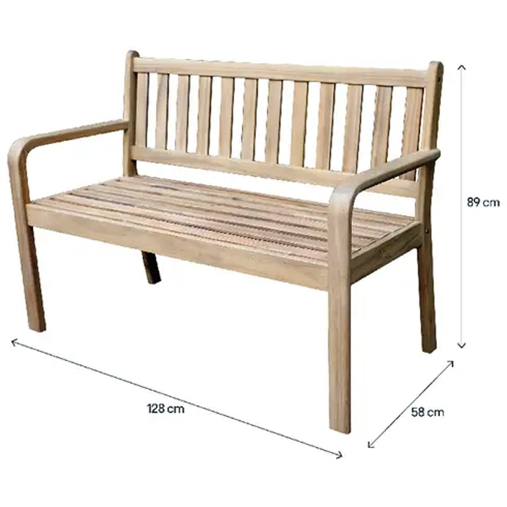 Canapea gradina GOODHOME Riveo 101459404, 129 x 58.5 x 89.5 cm, lemn, maro