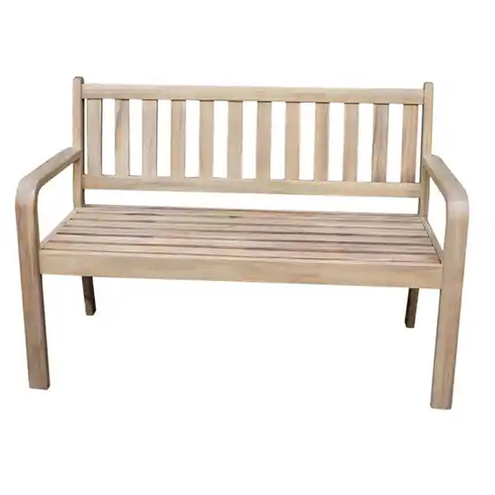 Canapea gradina GOODHOME Riveo 101459404, 129 x 58.5 x 89.5 cm, lemn, maro