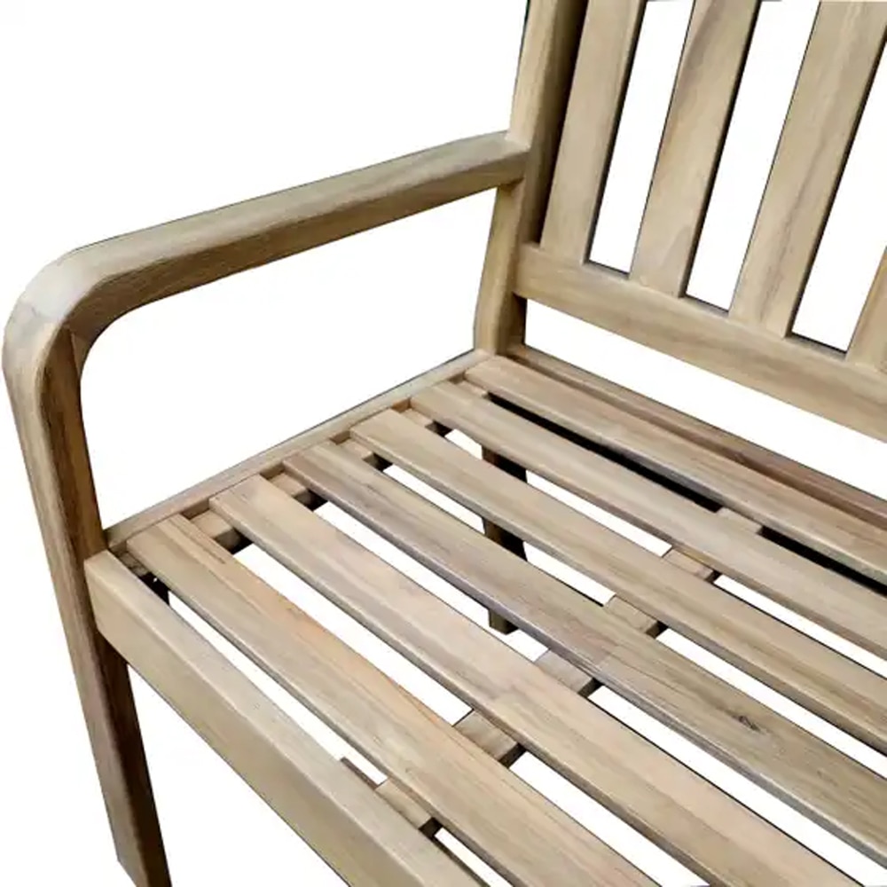 Canapea gradina GOODHOME Riveo 101459404, 129 x 58.5 x 89.5 cm, lemn, maro