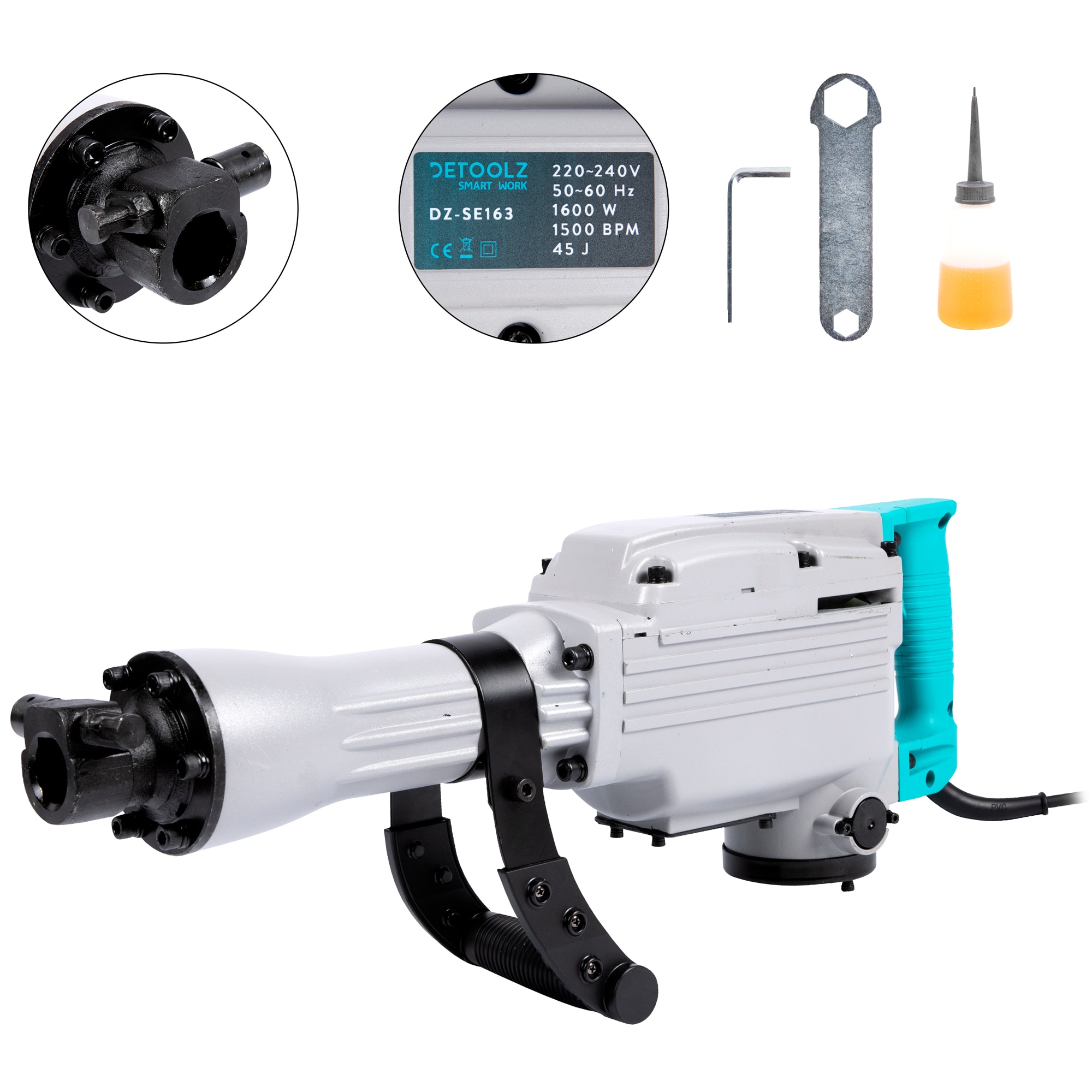 Ciocan demolator DETOOLZ DZ-SE163, 1600 W, 45 J, 1500 bpm, SDS