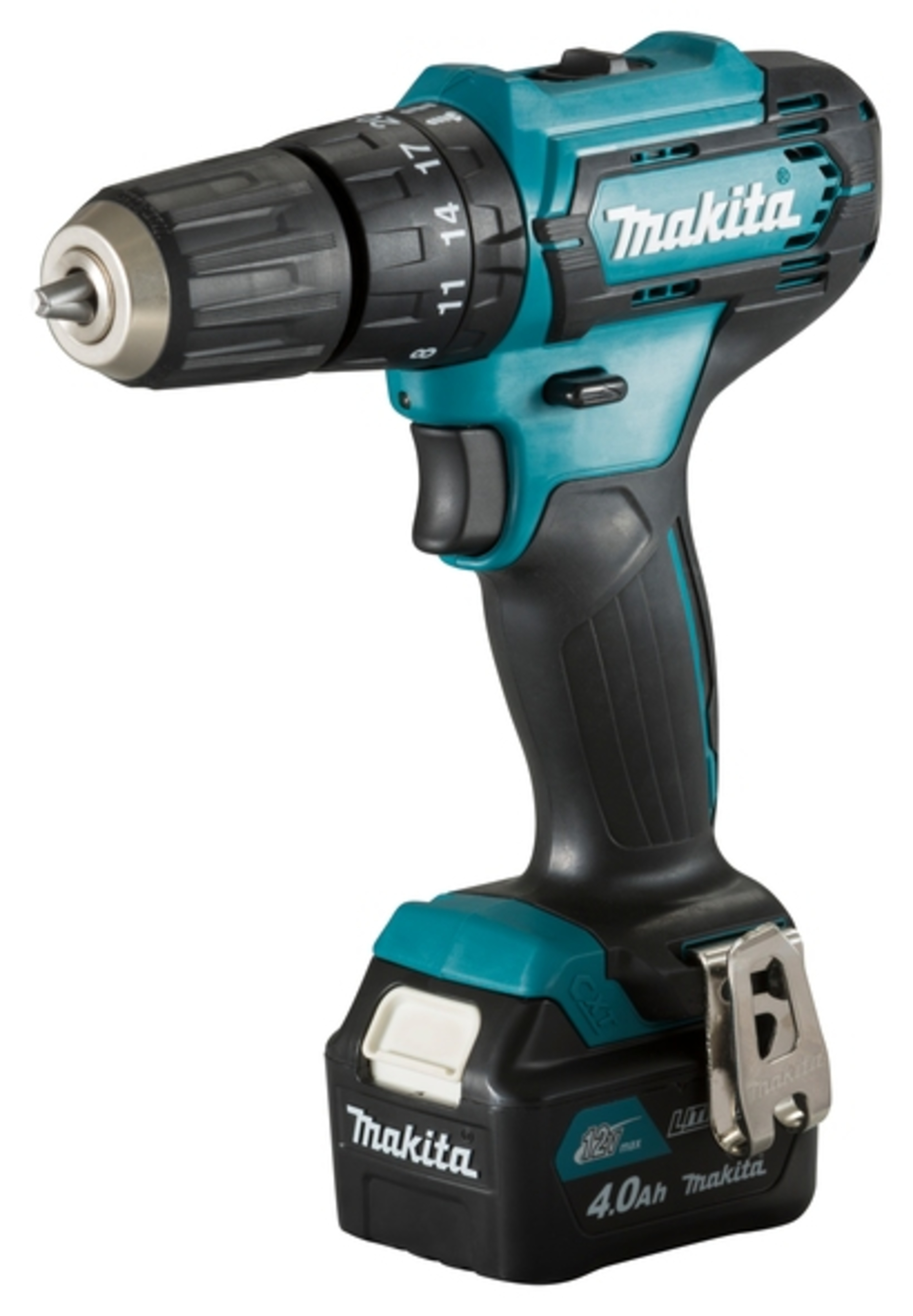 Masina de gaurit si insurubat cu percutie, acumulator 12V, 2x4Ah Makita HP333DSME