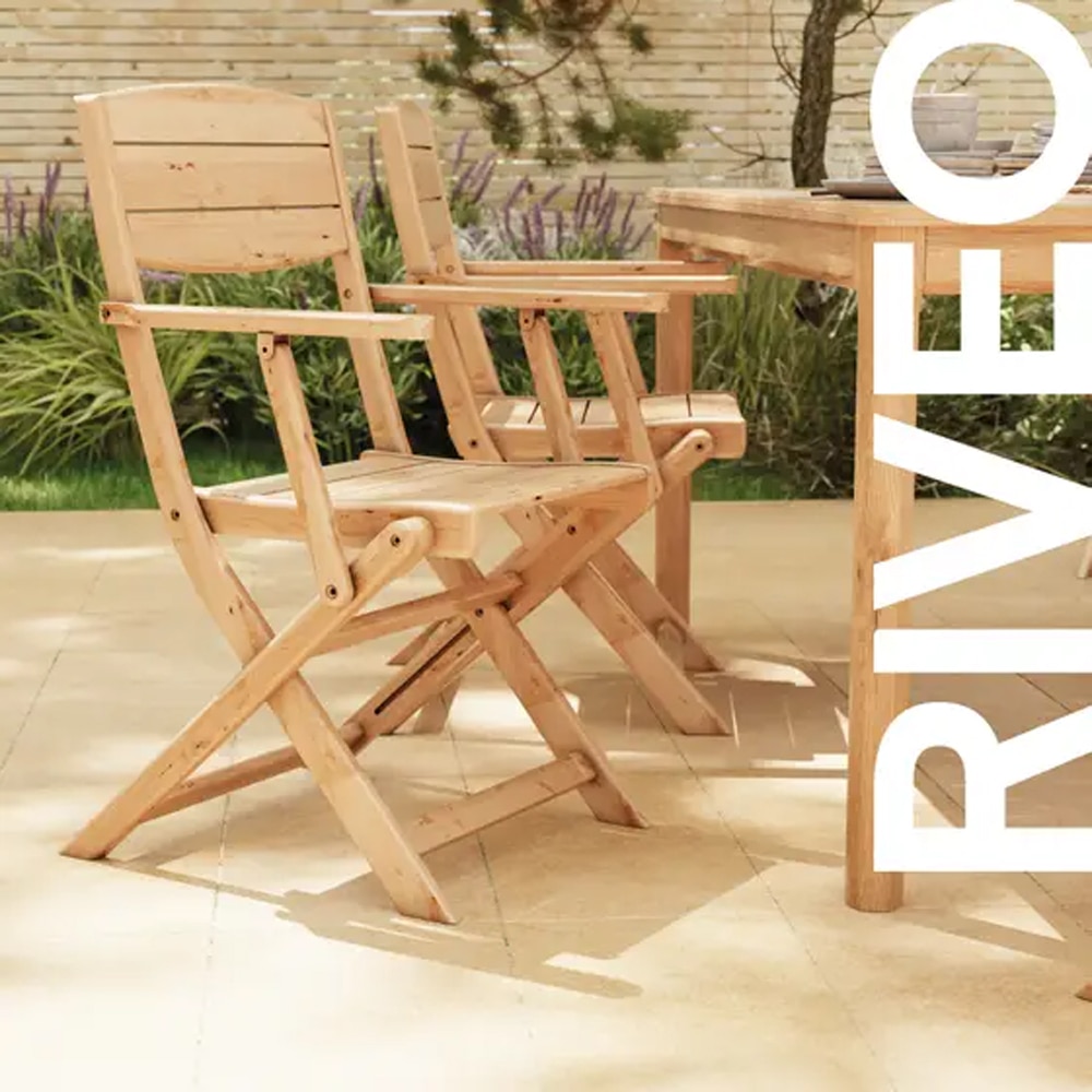 Scaun de gradina GOODHOME Riveo 101460004, 2 buc, maro