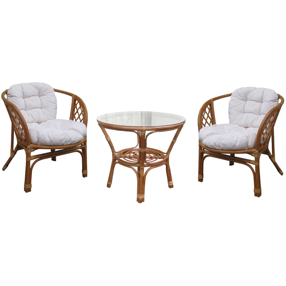 Set mobilier gradina Home Decor, 3 piese, perne, maro