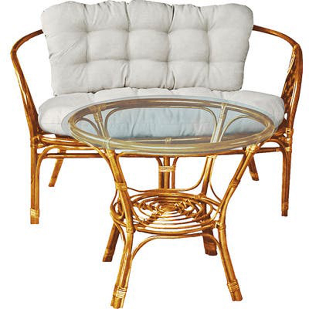 Set mobilier gradina Home Decor, 4 piese, perne, maro deschis