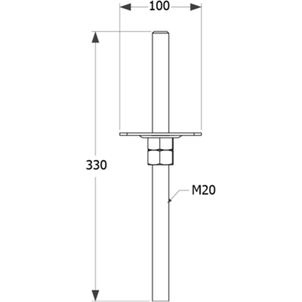 Suport stalp DMX 4883100, otel, 100 x 330 x 2mm