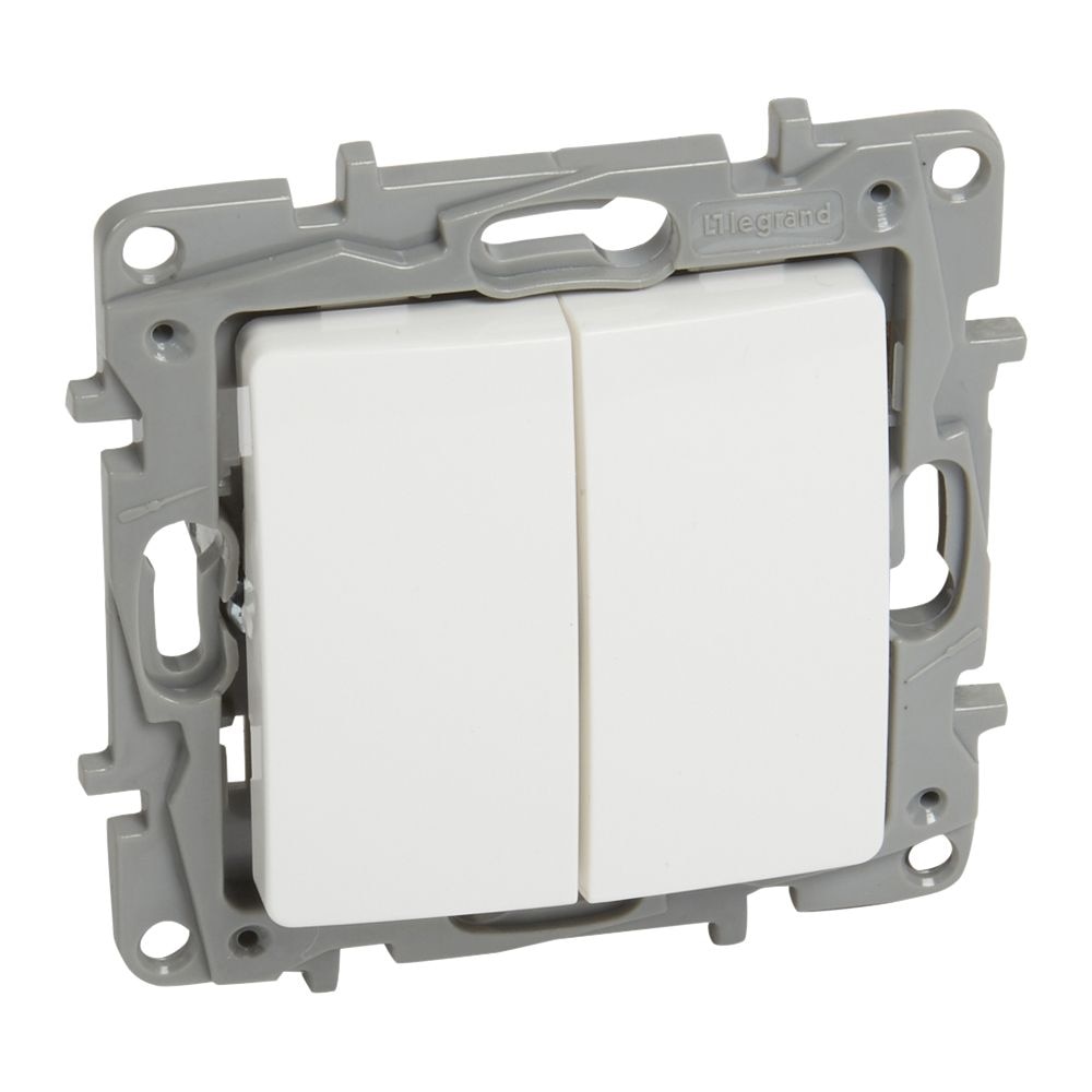 Niloe Intrerupator dublu alb fara rama