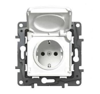 Niloe Priza simpla IP44 alba fara rama