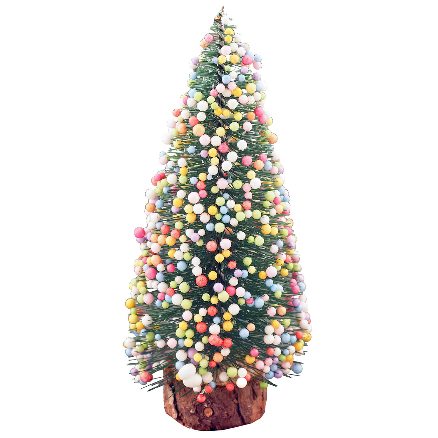 Decoratiune Craciun, model bradut cu globulete, 15 cm, multicolor