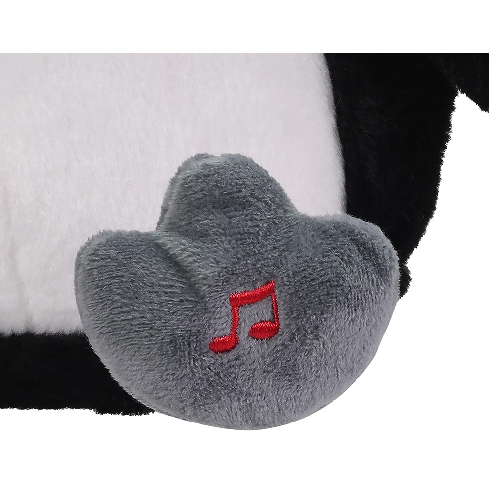 Jucarie plus Pinguin Interactiv Muzical, 25.5 cm, ABS si poliester, alb/negru