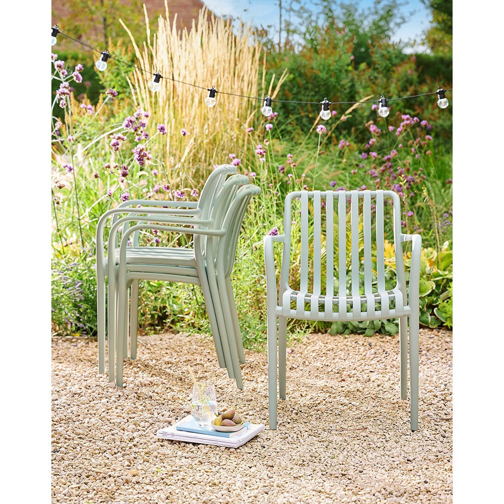 Scaun de gradina GOODHOME Timbo, 55 x 58 x 81 cm, sarcina maxima 100kg, plastic, turcoaz