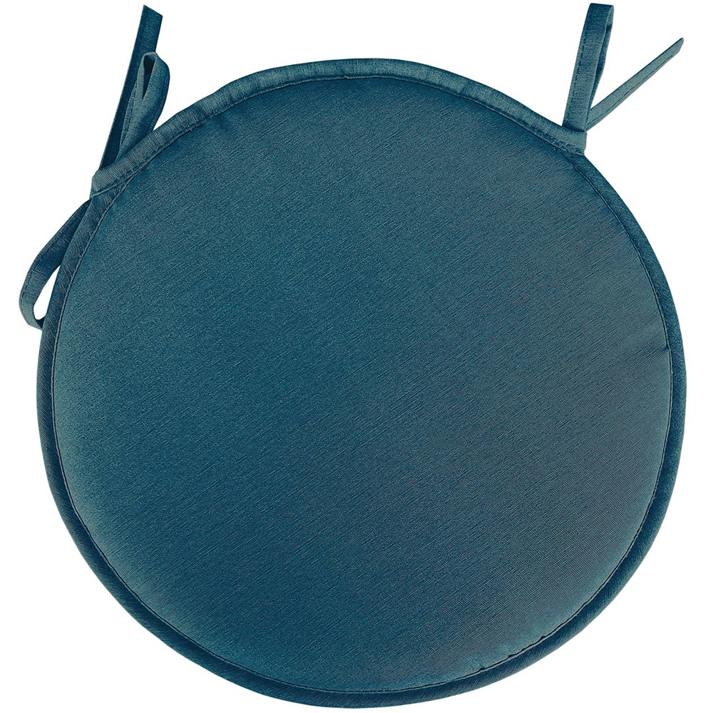 Perna rotunda pentru scaun COCOS, 38 x 38 x 3 cm, bumbac si poliester, albastru