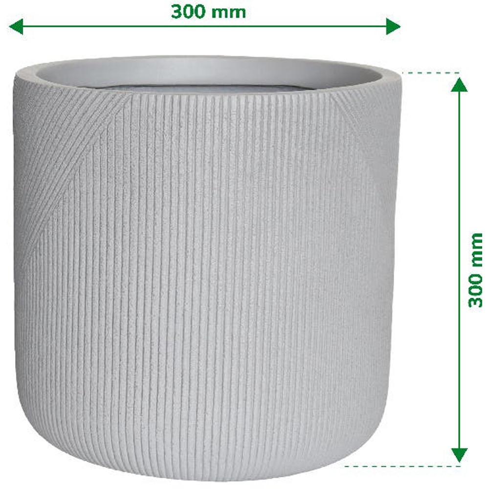 Ghiveci flori VERVE, lut, D 30 cm, gri