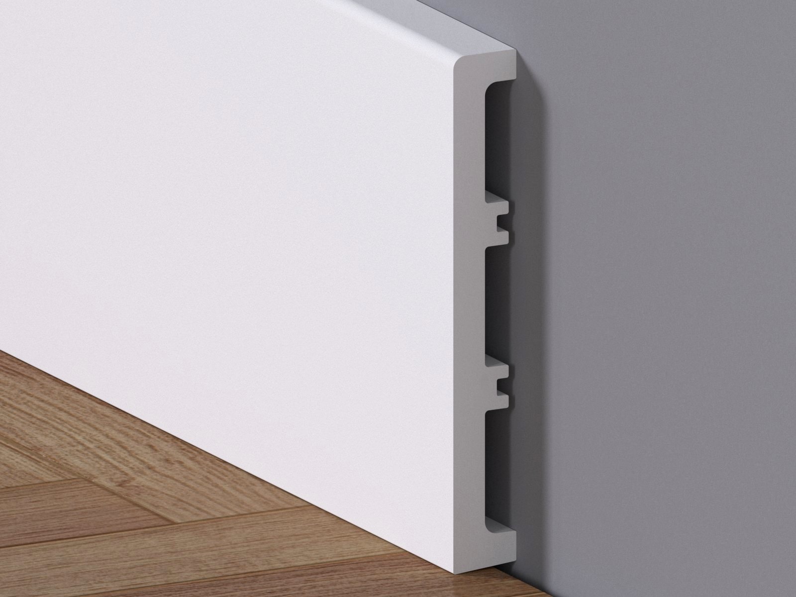 Plinta polimer Apatit, 2200 x 120 mm, alb mat