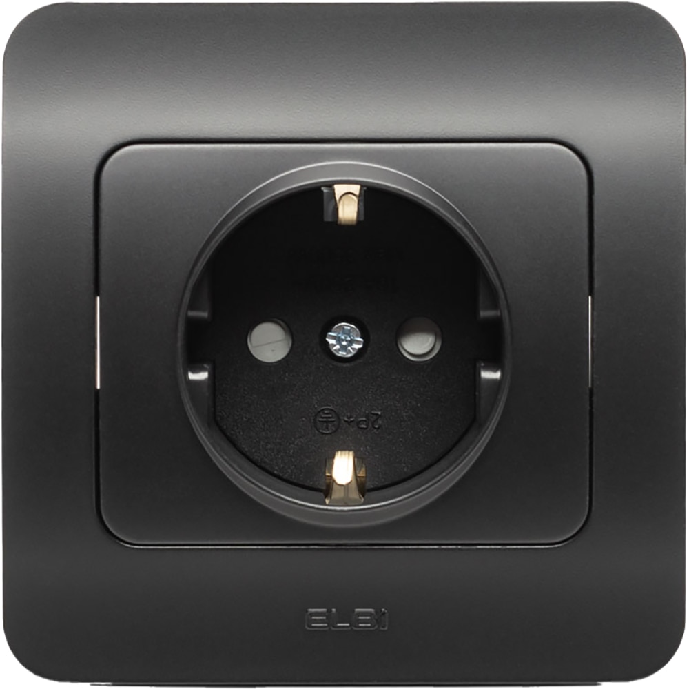 Priza electrica ELBI EL0072908, IP20, 16A, 220-240 V, negru mat