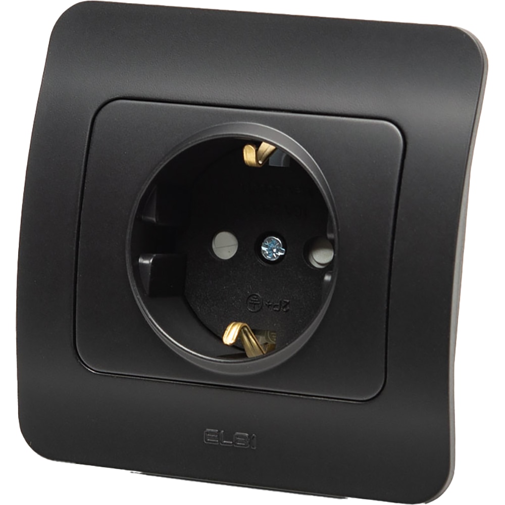 Priza electrica ELBI EL0072908, IP20, 16A, 220-240 V, negru mat