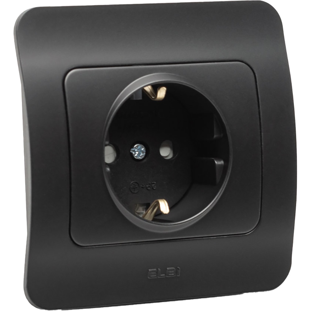 Priza electrica ELBI EL0072908, IP20, 16A, 220-240 V, negru mat