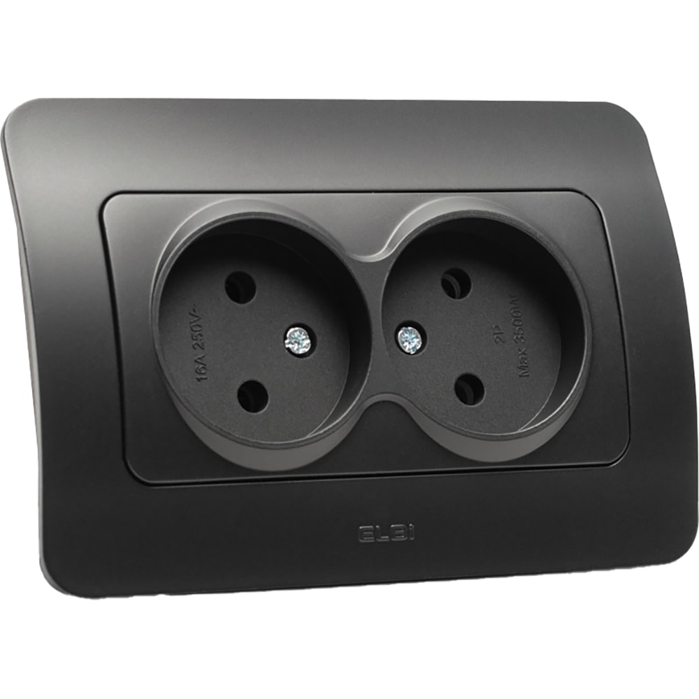 Priza electrica ELBI EL0072911, IP20, 16A, 220-240 V, negru mat