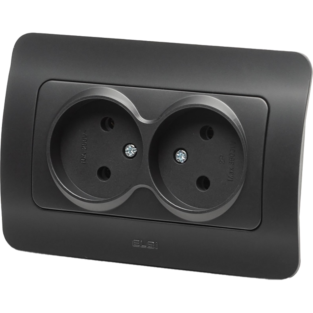 Priza electrica ELBI EL0072911, IP20, 16A, 220-240 V, negru mat
