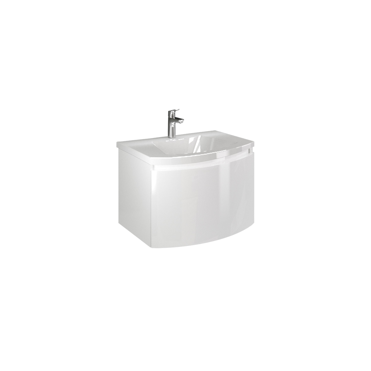 Baza cu lavoar, 1 sertar, alb, 60 cm  Sole