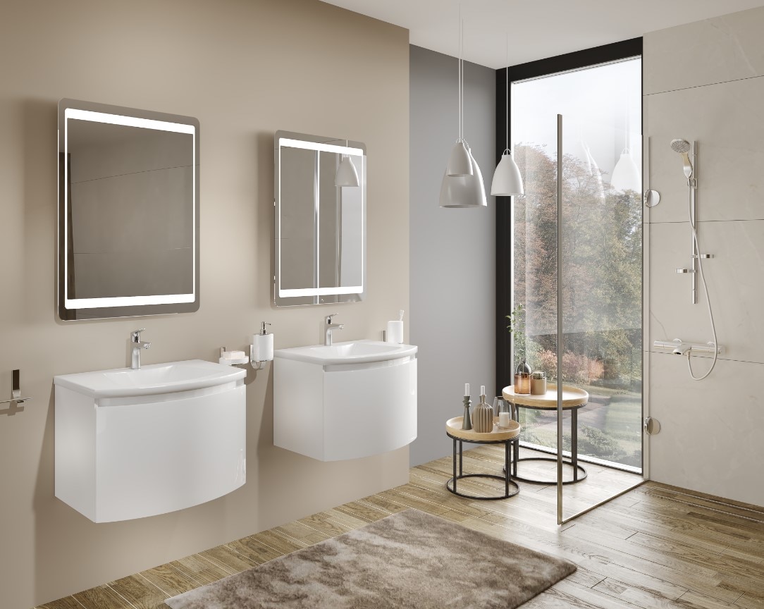 Baza cu lavoar, 1 sertar, alb, 60 cm  Sole