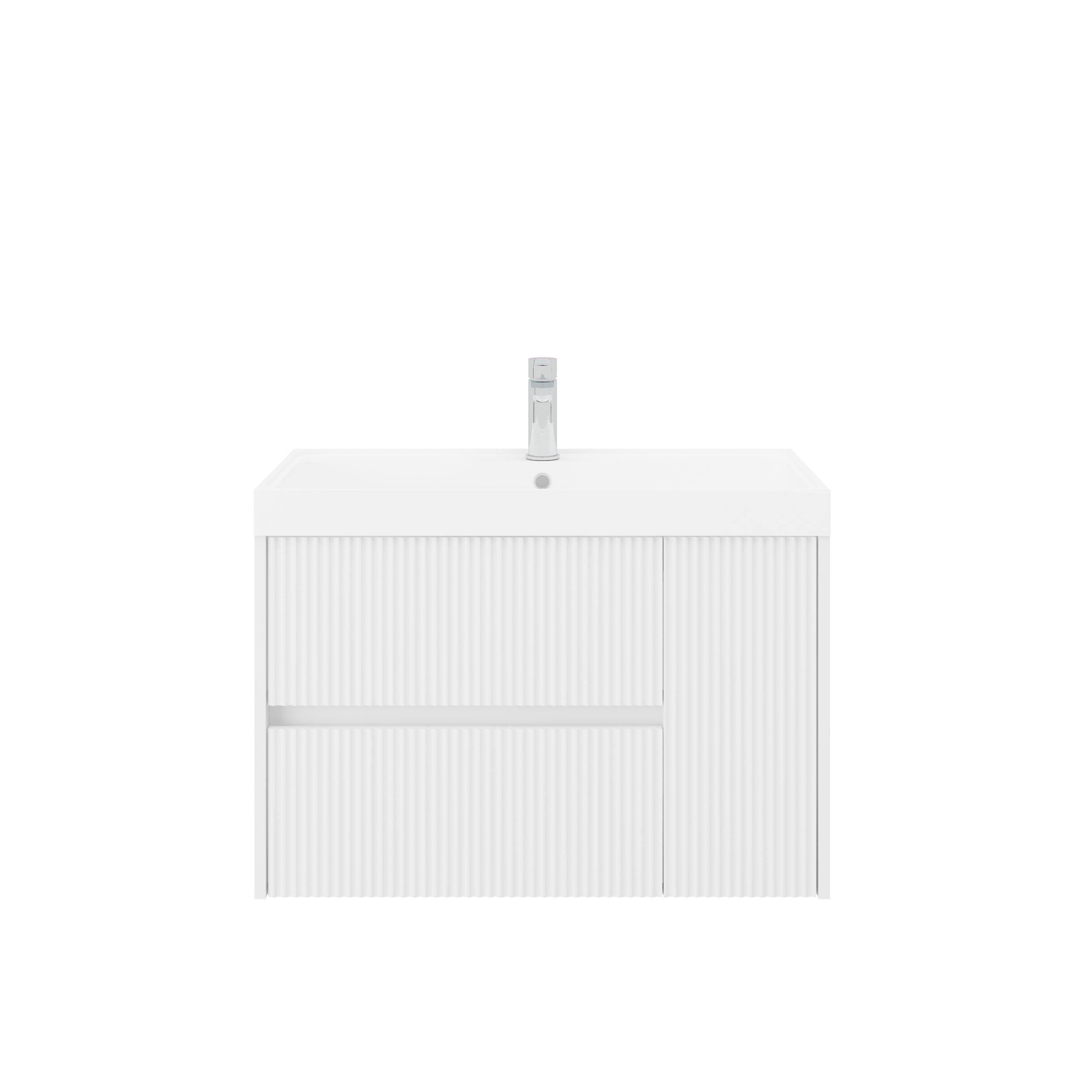 Baza cu lavoar, 2 sertare, alb, 80 cm  Portofino