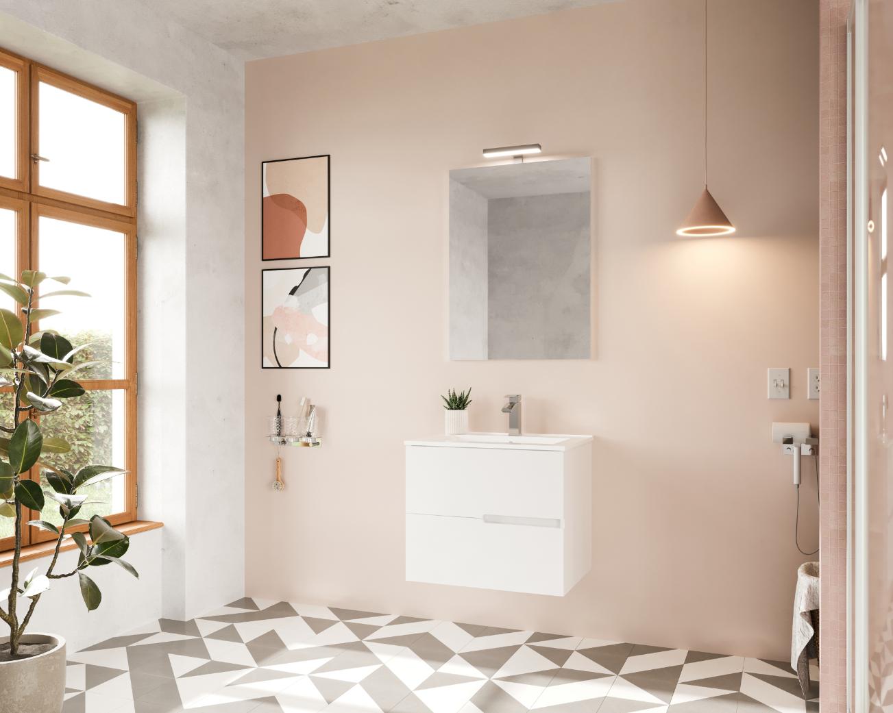 Set mobilier baie Eva, 66 x 51 x 67 cm, alb