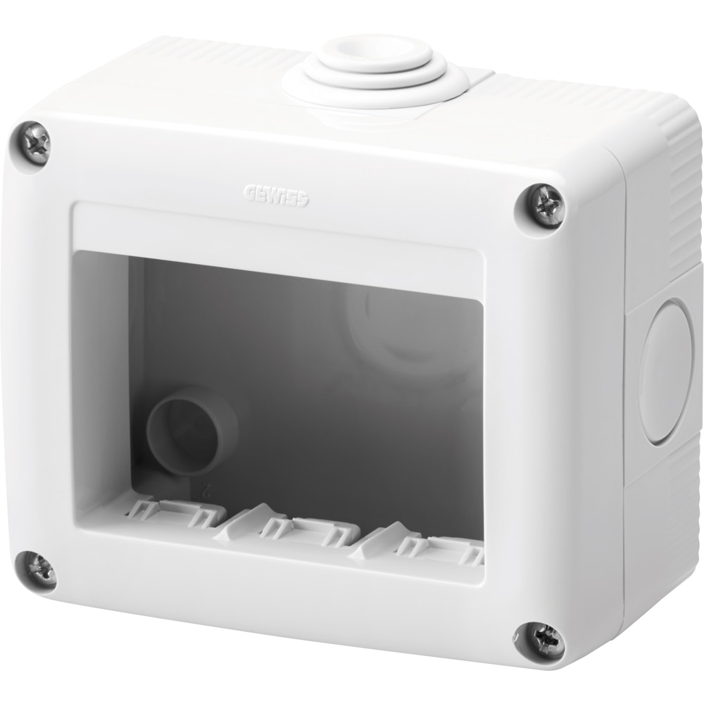 Doza aparataj GEWISS GW27003DY, aparenta, 3 module, gri