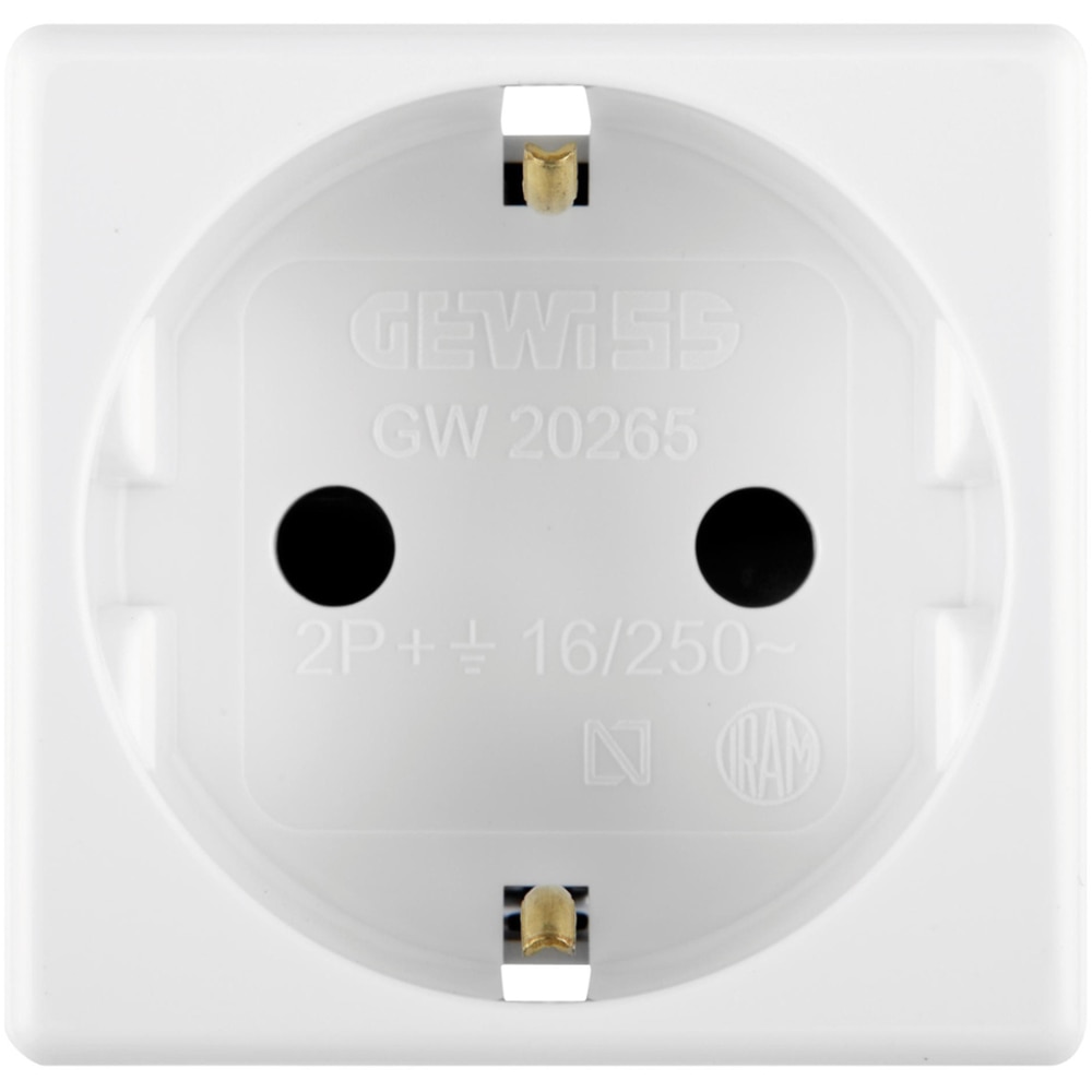 Priza electrica GEWISS GW20265DY02, interior, incastrat, IP40, 16A, alb