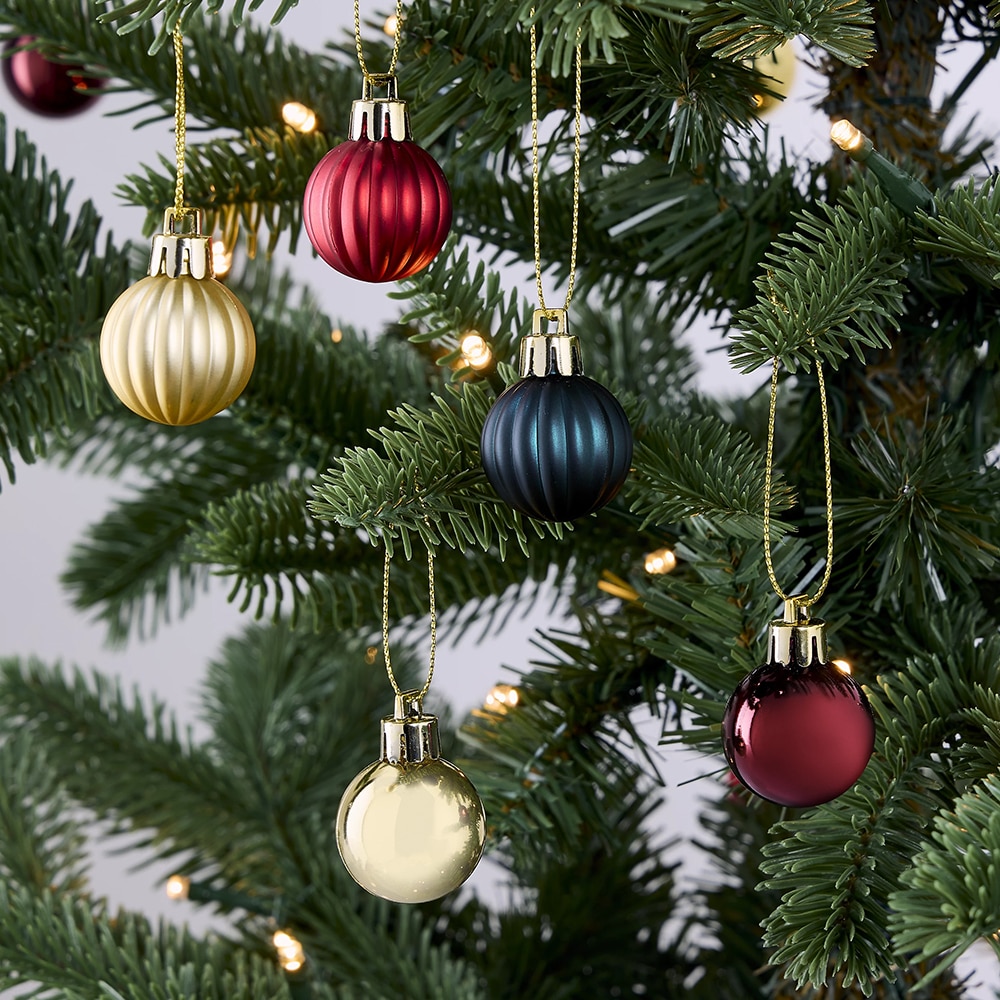 Set 20 globuri pentru brad Craciun Home, D3 cm, plastic, multicolor
